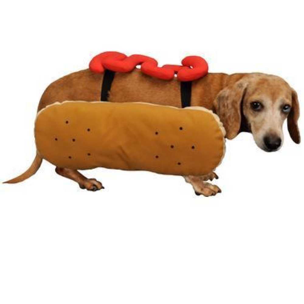 Otis and Claude Fetching Fashion Hot Diggity Dog Costume Ketchup (Large)